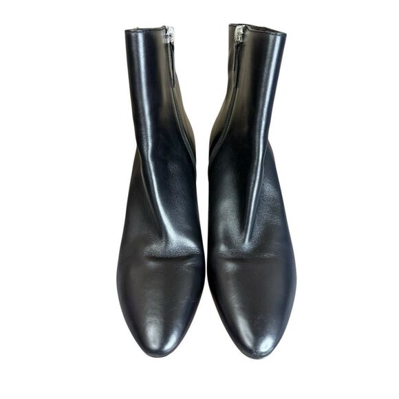 Longchamp Epure Black Leather Ankle Boots EU 40 US 9.5 Pointed Toe Heels - Picture 5 of 10